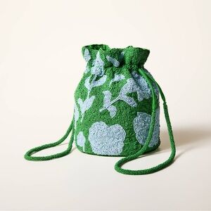 Kate Spade x Target Green and White Beaded Drawstring Bag